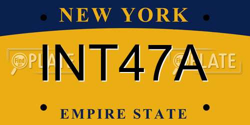 INT47A New York License Plate