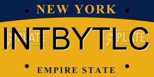 INTBYTLC New York License Plate