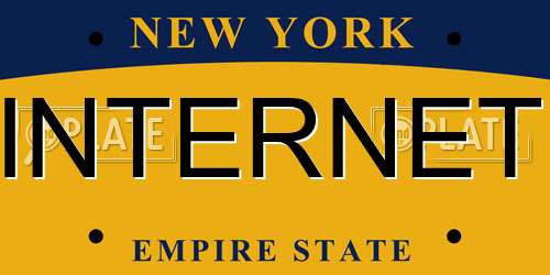 INTERNET New York License Plate