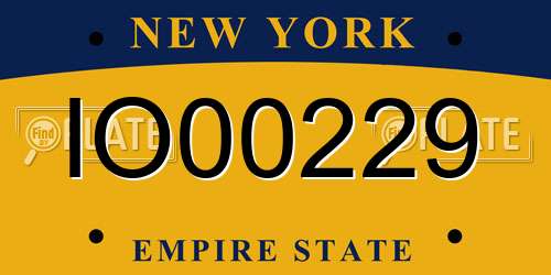 IO00229 New York License Plate