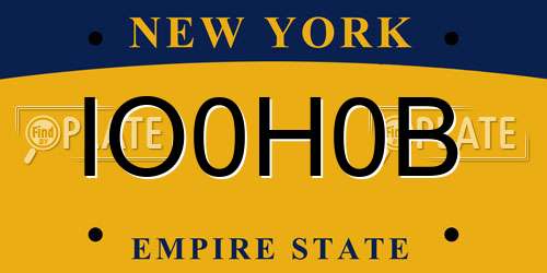 IO0H0B New York License Plate