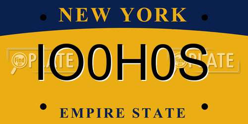 IO0H0S New York License Plate