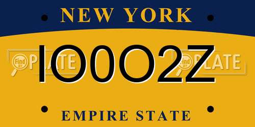 IO0O2Z New York License Plate