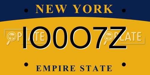 IO0O7Z New York License Plate