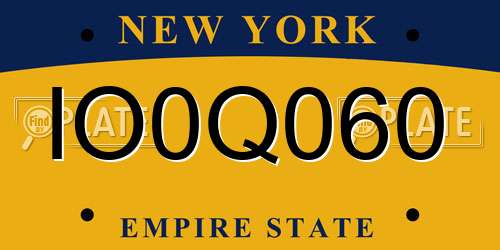 IO0Q060 New York License Plate