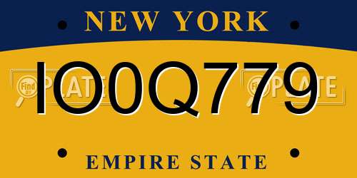 IO0Q779 New York License Plate