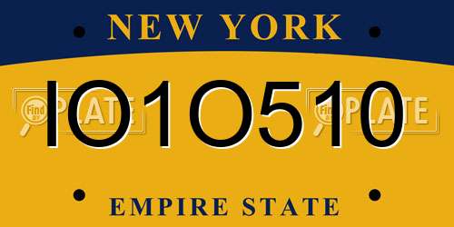 IO1O510 New York License Plate