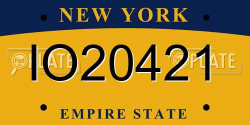 IO20421 New York License Plate