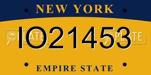 IO21453 New York License Plate