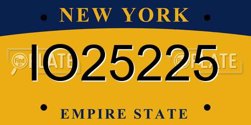 IO25225 New York License Plate