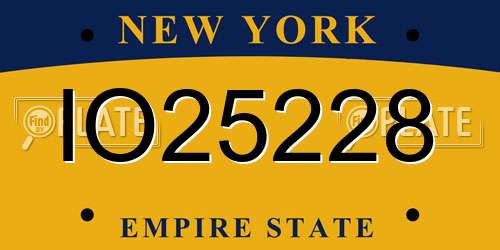 IO25228 New York License Plate