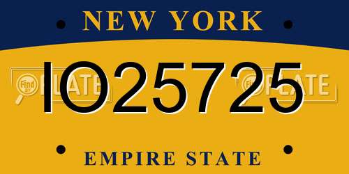 IO25725 New York License Plate