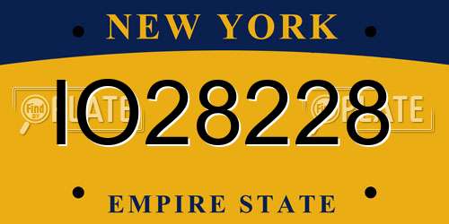 IO28228 New York License Plate