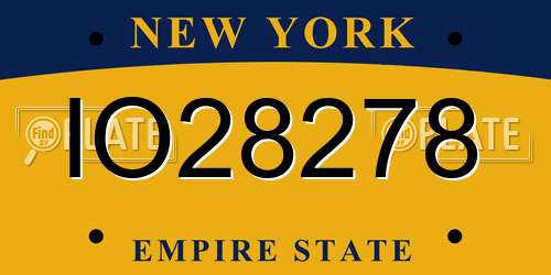 IO28278 New York License Plate