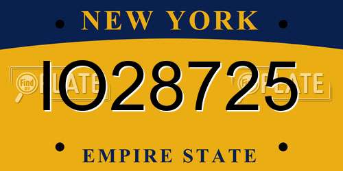 IO28725 New York License Plate