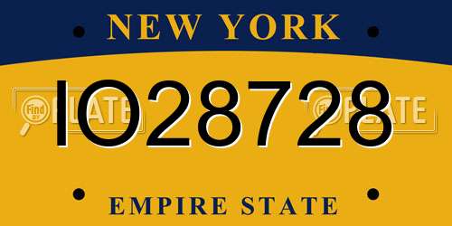 IO28728 New York License Plate