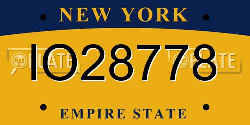 IO28778 New York License Plate