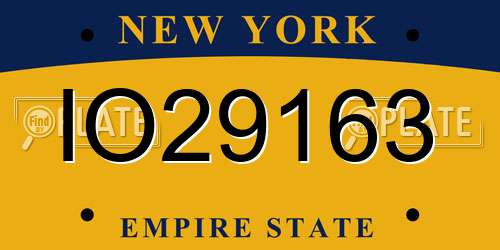 IO29163 New York License Plate