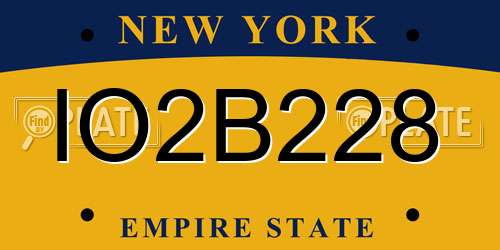 IO2B228 New York License Plate
