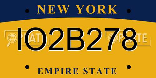 IO2B278 New York License Plate