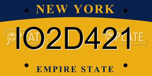 IO2D421 New York License Plate