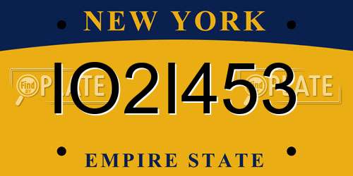 IO2I453 New York License Plate