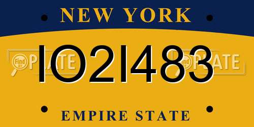 IO2I483 New York License Plate