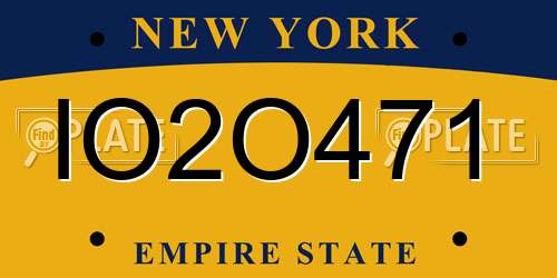 IO2O471 New York License Plate