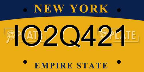 IO2Q421 New York License Plate