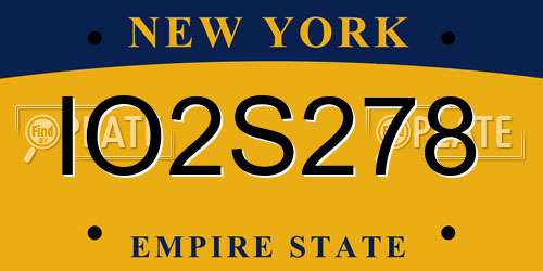 IO2S278 New York License Plate