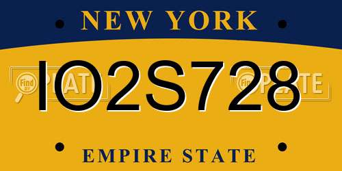 IO2S728 New York License Plate
