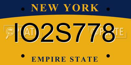IO2S778 New York License Plate
