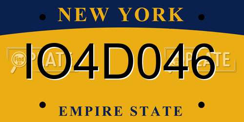 IO4D046 New York License Plate