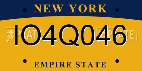 IO4Q046 New York License Plate