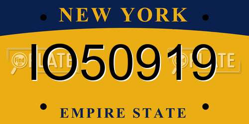 IO50919 New York License Plate
