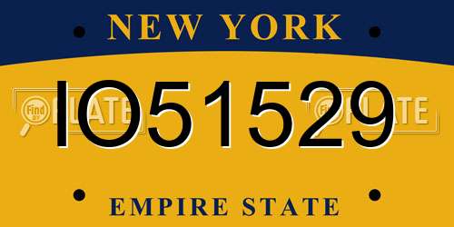 IO51529 New York License Plate