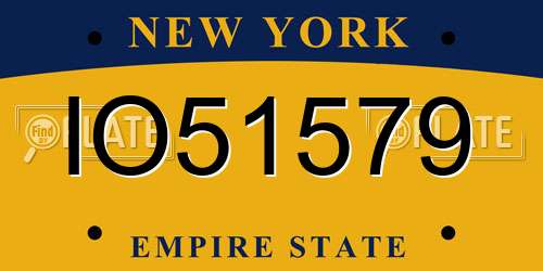 IO51579 New York License Plate