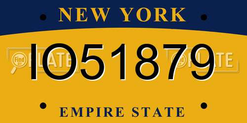 IO51879 New York License Plate