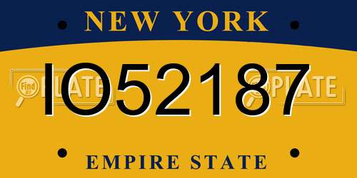 IO52187 New York License Plate