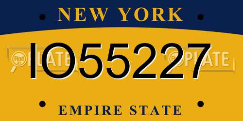 IO55227 New York License Plate