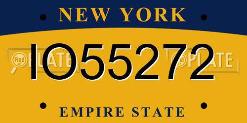 IO55272 New York License Plate