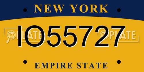 IO55727 New York License Plate