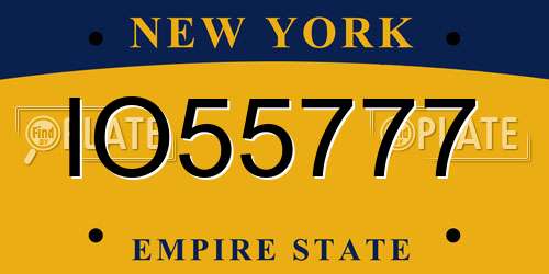 IO55777 New York License Plate