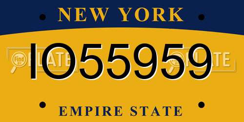 IO55959 New York License Plate
