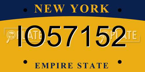 IO57152 New York License Plate