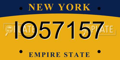 IO57157 New York License Plate