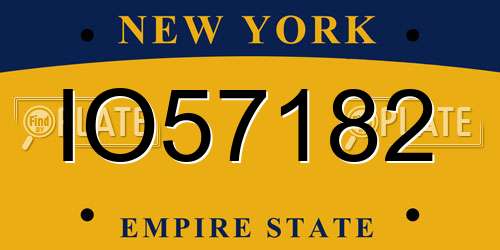 IO57182 New York License Plate