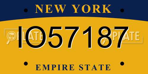 IO57187 New York License Plate