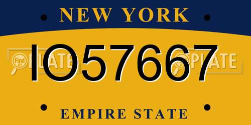 IO57667 New York License Plate