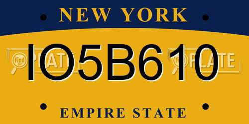 IO5B610 New York License Plate